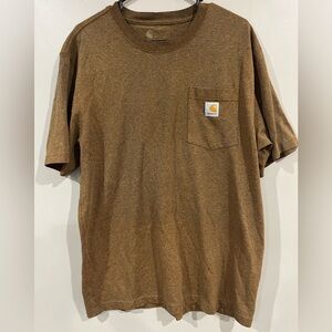 Carhartt Shirt Mens M Brown Short Sleeve Front Pocket Original Fit Grunge Work